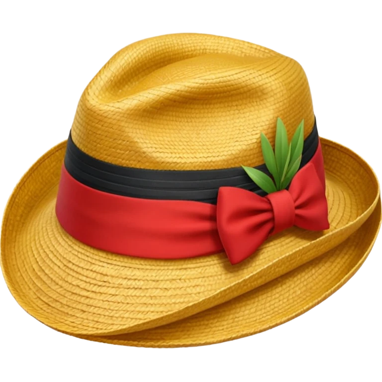 Chapeau de paille avec une bande rouge  emoji