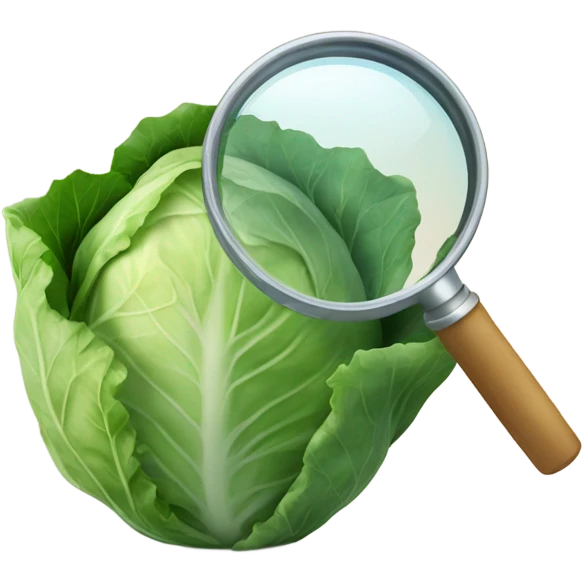 cabbage hold magnifying glass emoji