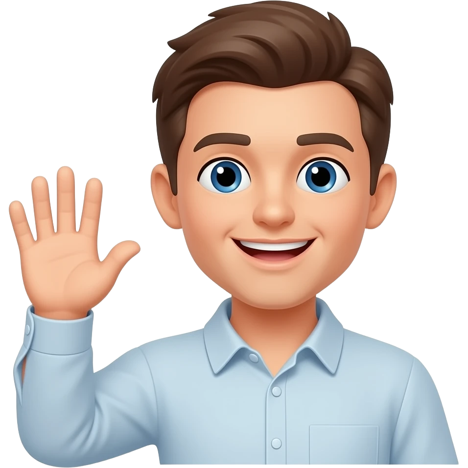 Emoji P qui fait un signe avec sa main comme coucou, je sais pas, mais pas de doigt d’honneur qui est maquillée avec des cheveux non ça c’est pas une BDH emoji