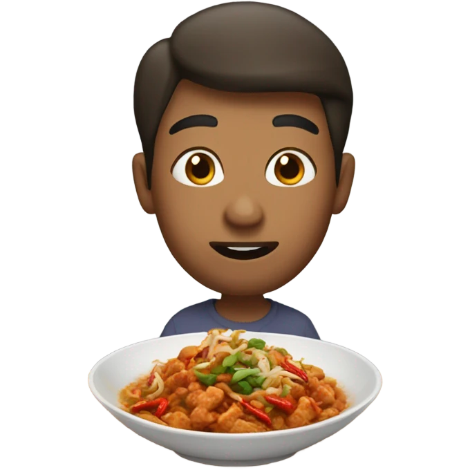 Me eating spicy Thai food emoji