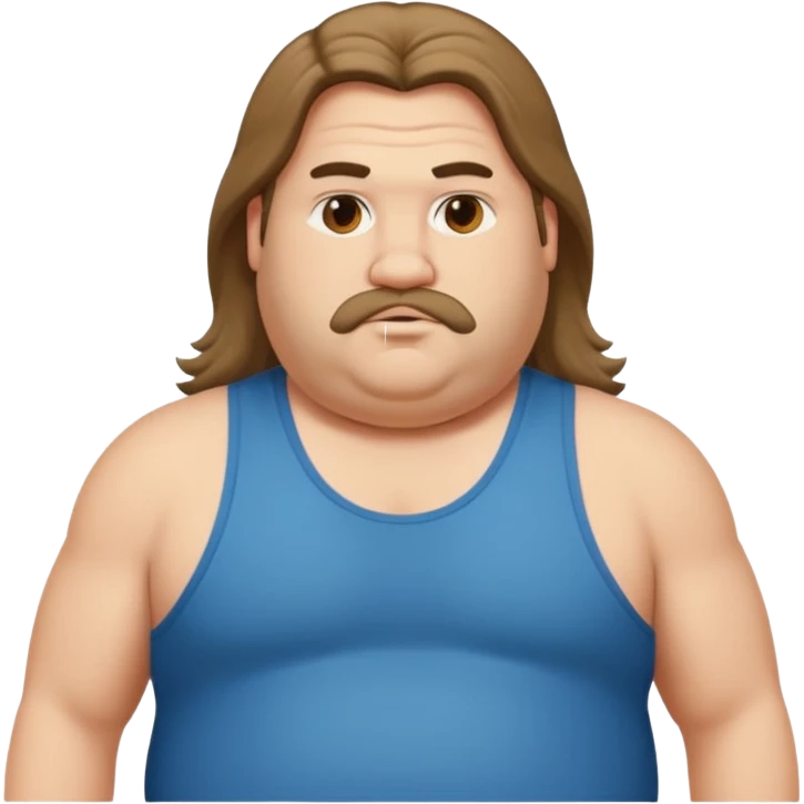 Long hair fat men in tank top emoji