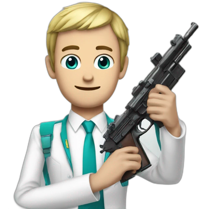 Miku points a fake gun at emmanuel macron emoji