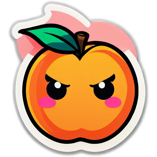 A peach with a piercing emoji
