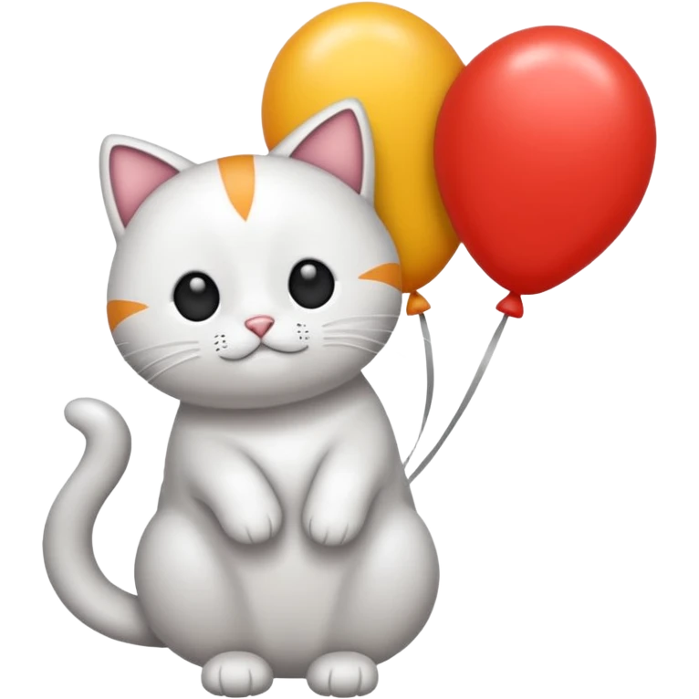 Elinde balon tutan kedi emoji