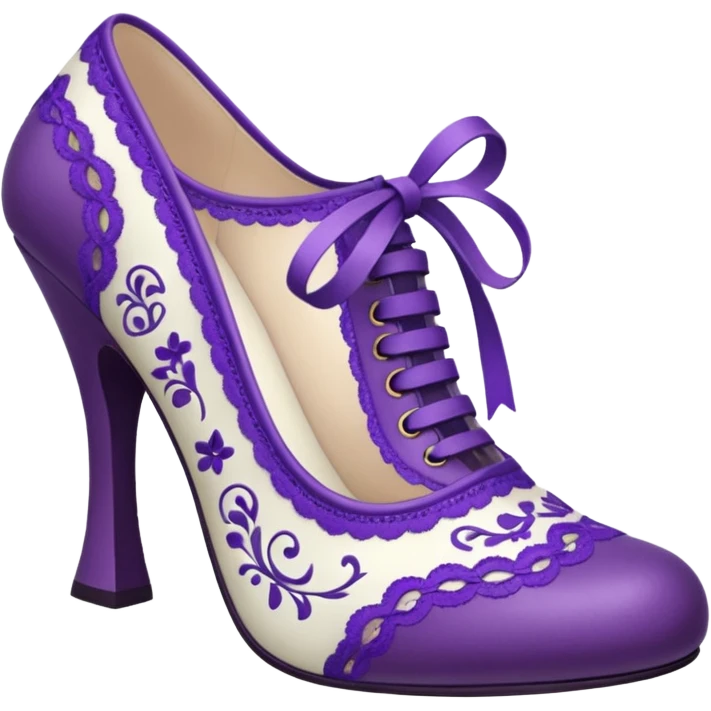 Lolita shoes, white and purple emoji