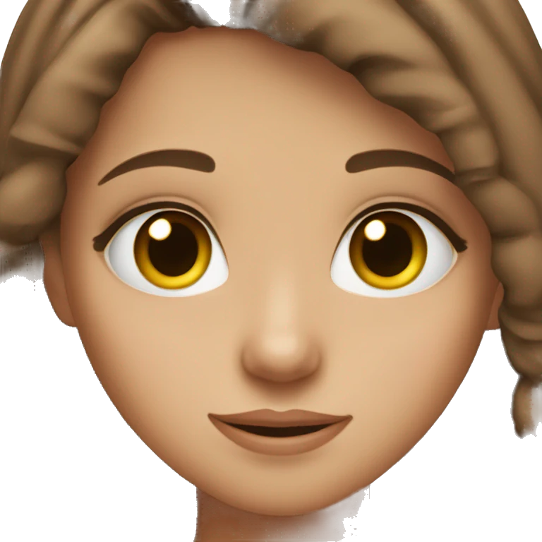 Brown haired girl with hazel eyes emoji