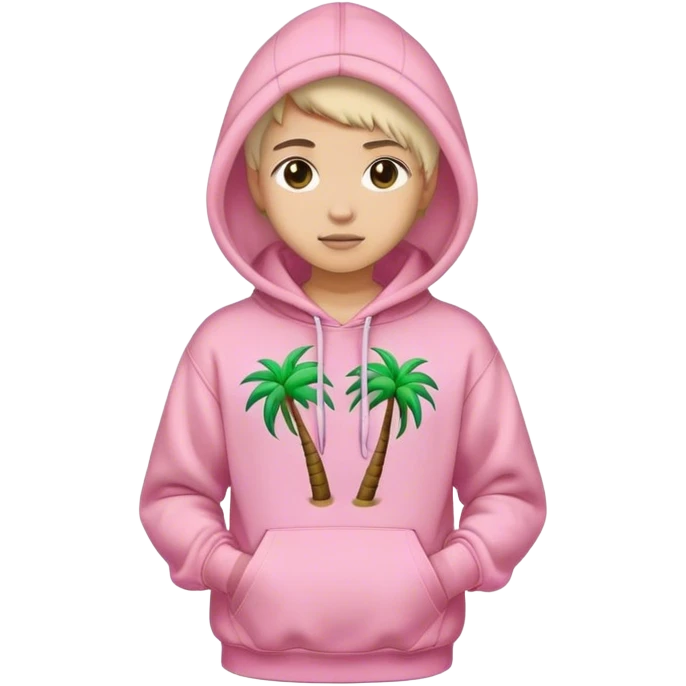 Pink palm puff hoodie  emoji