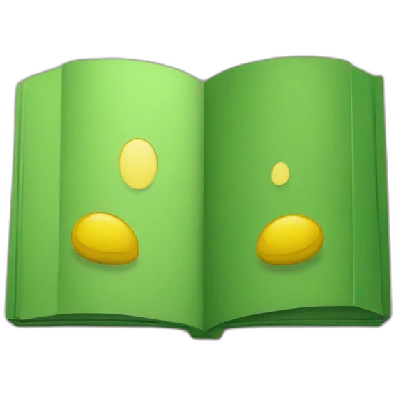 Cahier vert et jaune emoji