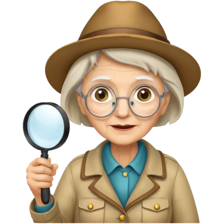 Explorer old woman with magnifying glass emoji
