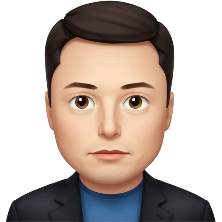 make me elon musk serious face dark hair  emoji
