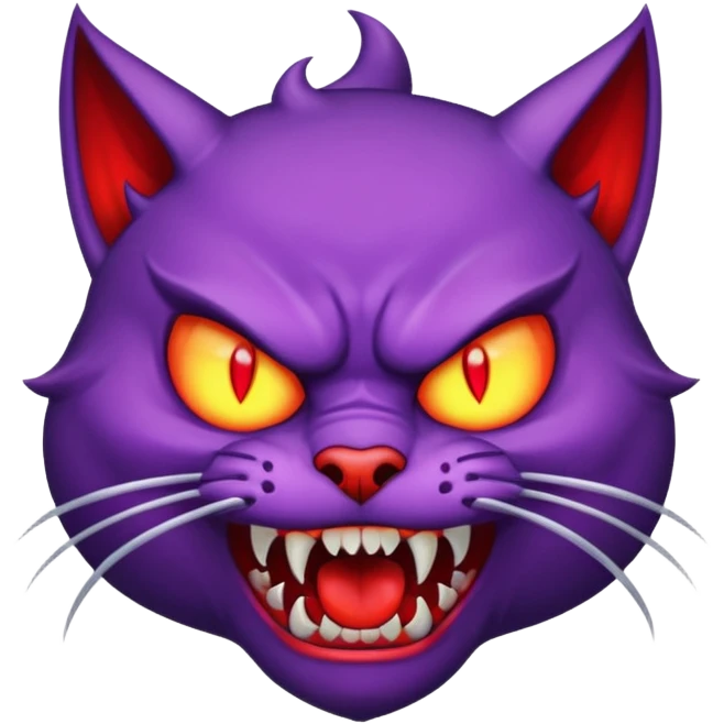 Un gato enojado endiablado en morado😼👿 emoji