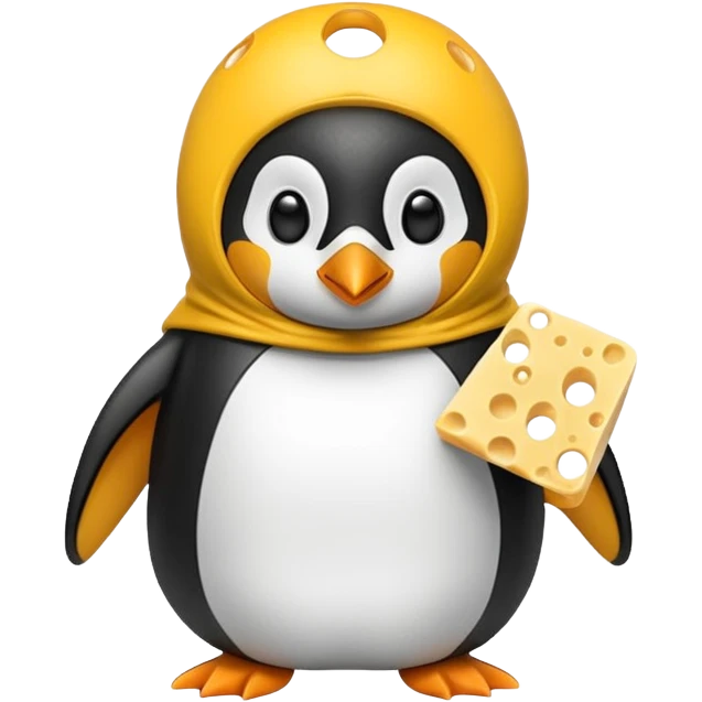 penguin with chese costume emoji