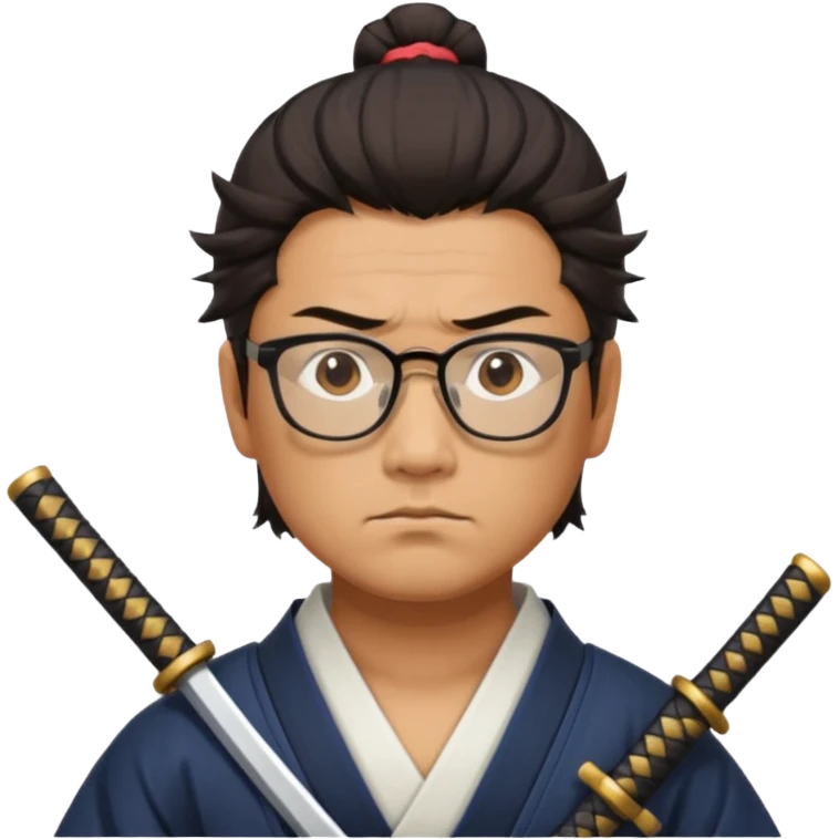 gözlüklü samuray emoji