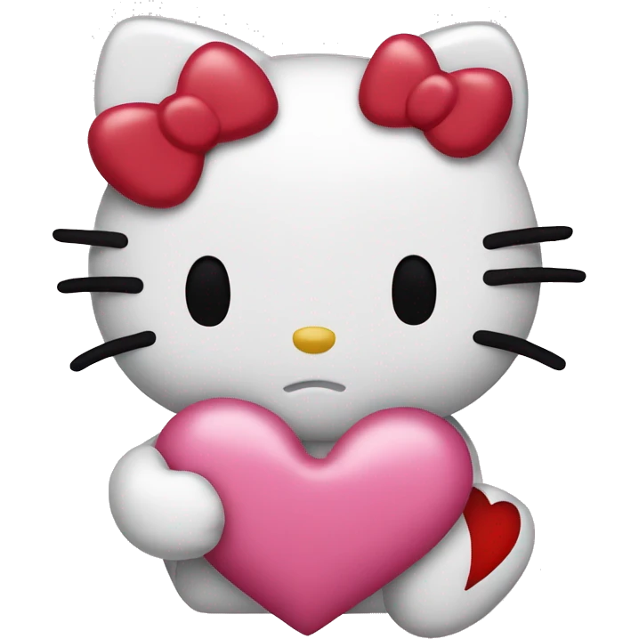 hello kitty with a heart emoji