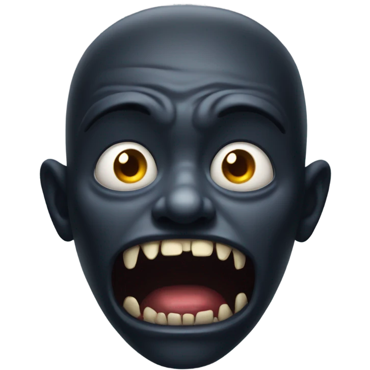 Horrified face dark gothic monster emoji