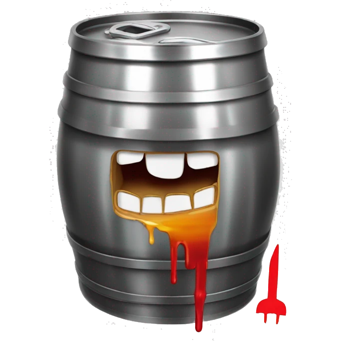 beer keg stabbed by knife beer leaking out emoji