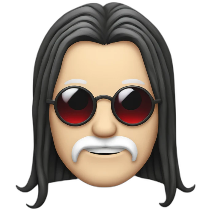 ozzy osbourne with long moustache and striped black and red tank top emoji