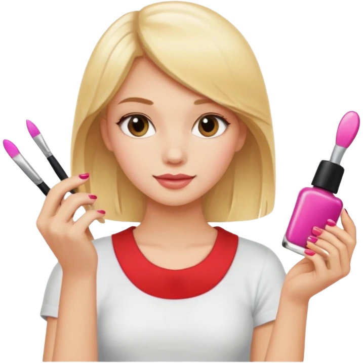Blondie girl making nails emoji