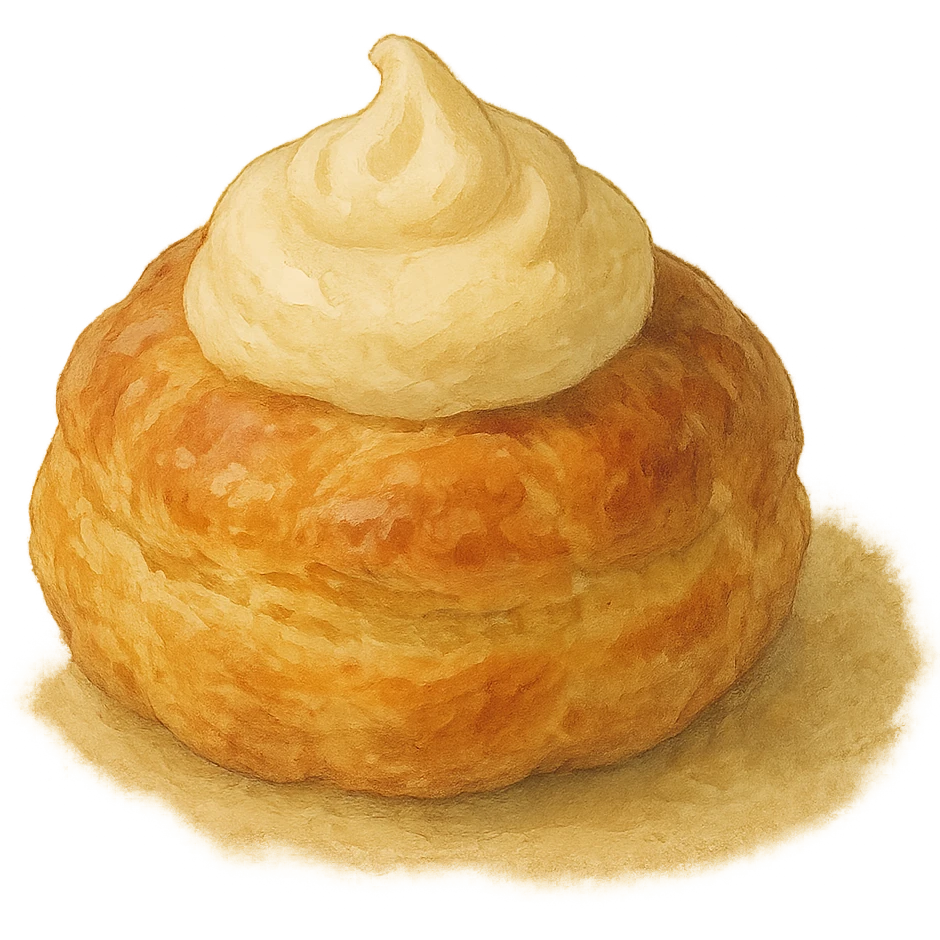 realistic pastry, natural colors, soft, fairy-like atmosphere, no background, square size emoji