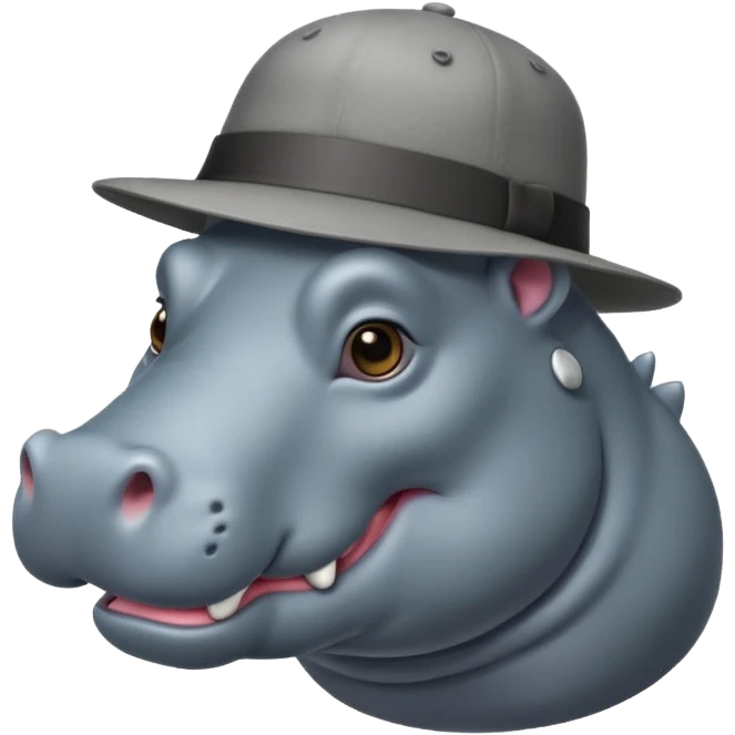 hipoptamus wearing hat emoji