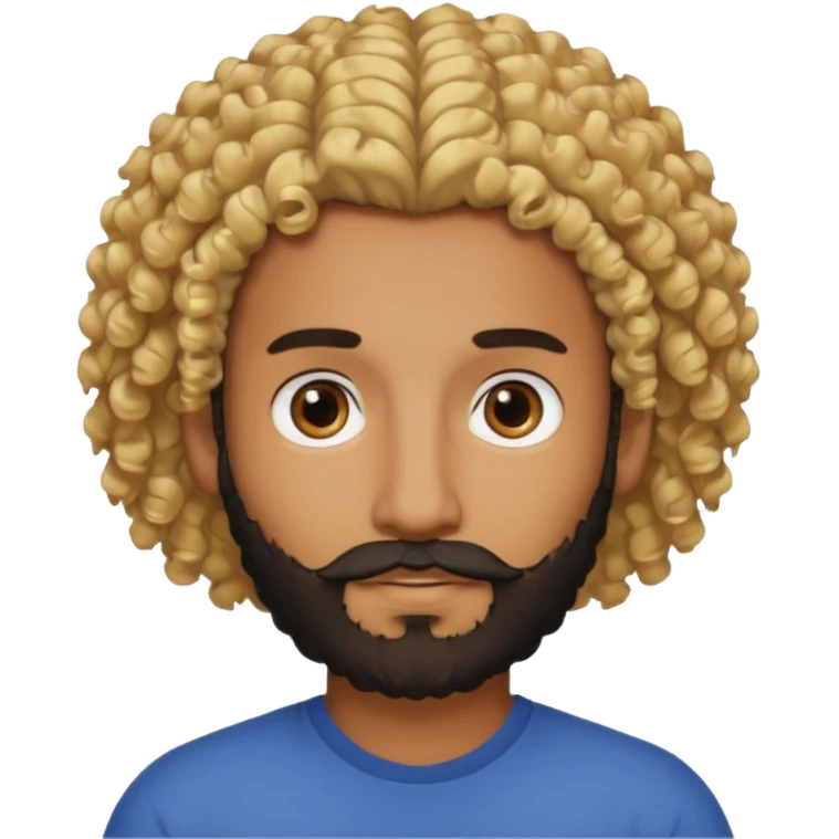 Brown man with curly blonde hair and a black beard emoji