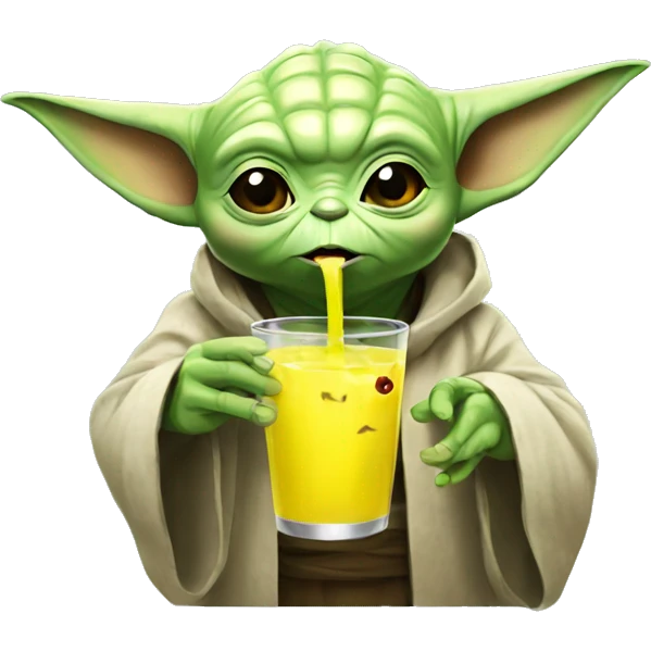 Yoda drinking pikachu juice emoji