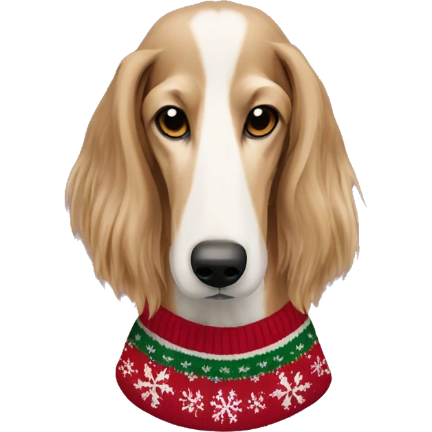 Saluki dog in christmas Sweater  emoji