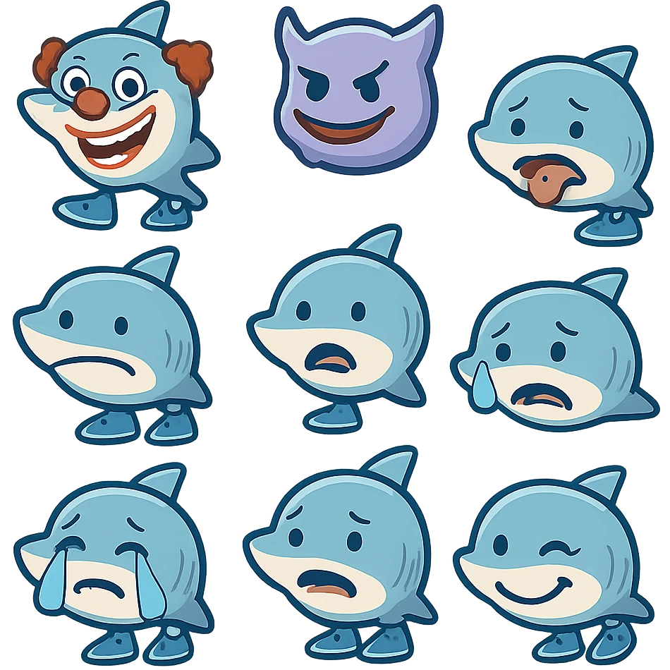 tiburon con zapatos azules emoji