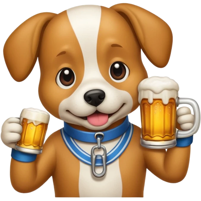 Un chient avec un biere emoji