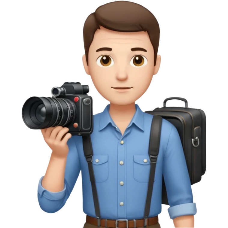 man single  large film Camera ,on his shoulder emoji