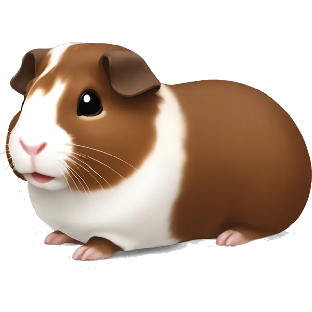 Guineapig dark brown white and red emoji