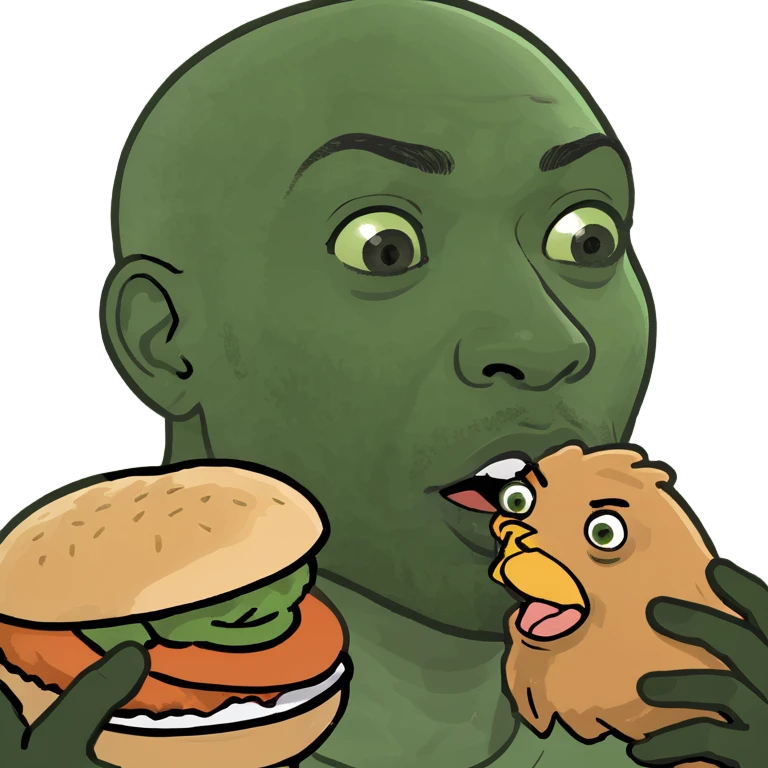 Black man eating chicken emoji