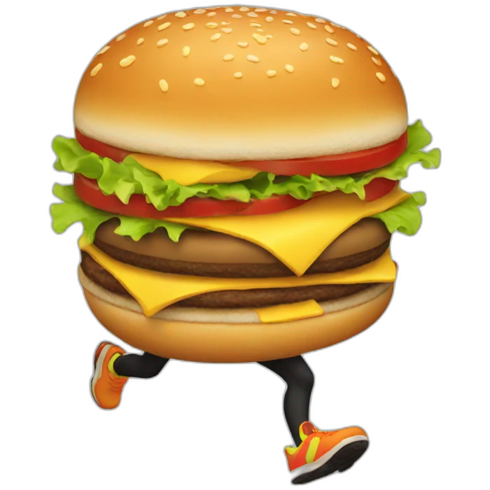 running burger emoji