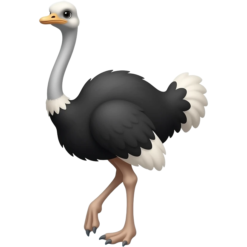 Ostrich emoji that fits in the bubble of a popup emoji