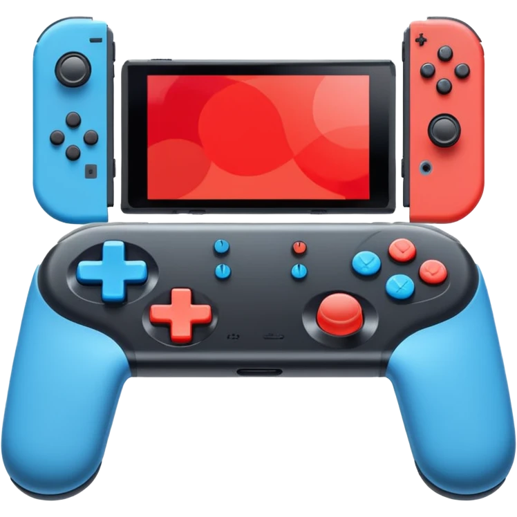 Nintendo switch 1 emoji, controller color is red(left) and blue(right) emoji