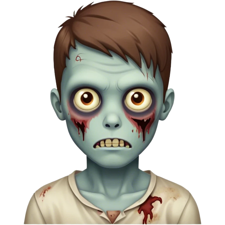 zombie boy brown hair emoji