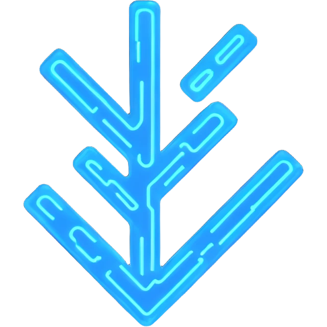 icon symbolizing deterministic logic, abstract glowing circuit pattern forming a checkmark, cool blue tones, modern and logical emoji