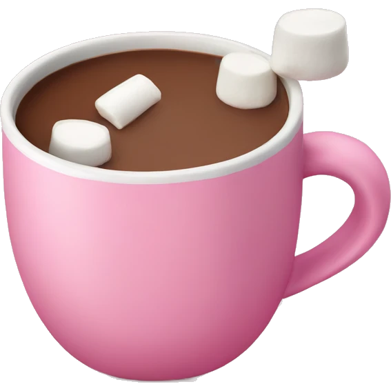 Hot chocolate with marshmallows in a little pink coffee cup emoji