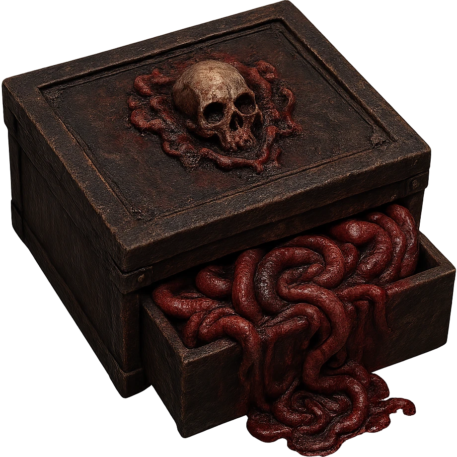 a creepy, horror-themed box for entrails emoji