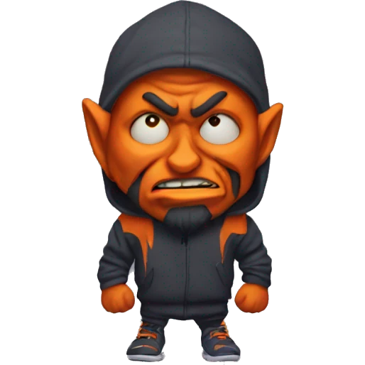 orange goblin wearing nike emoji