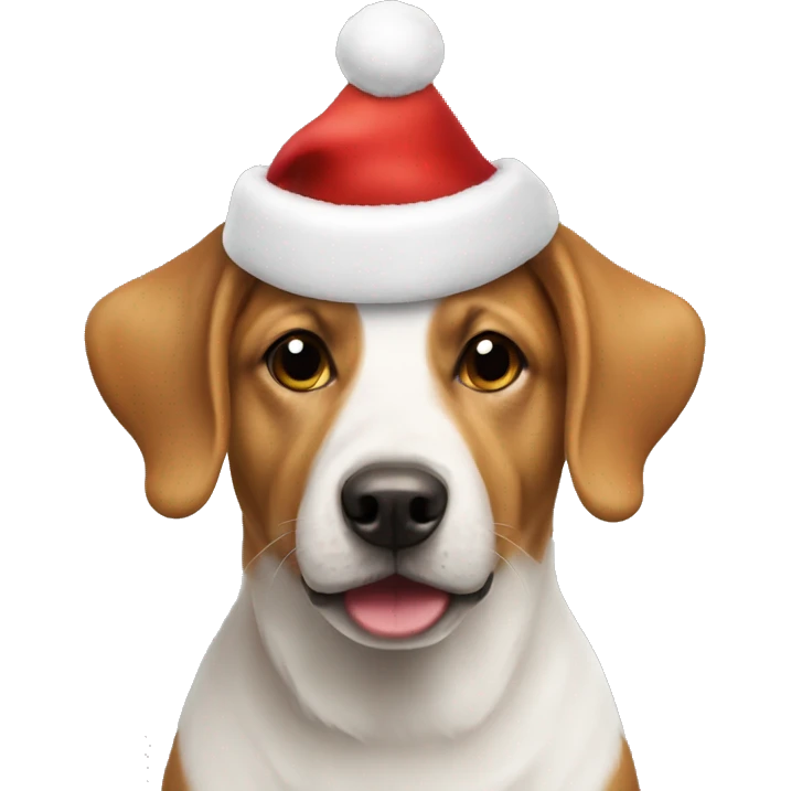 Christmas hat on dog  emoji