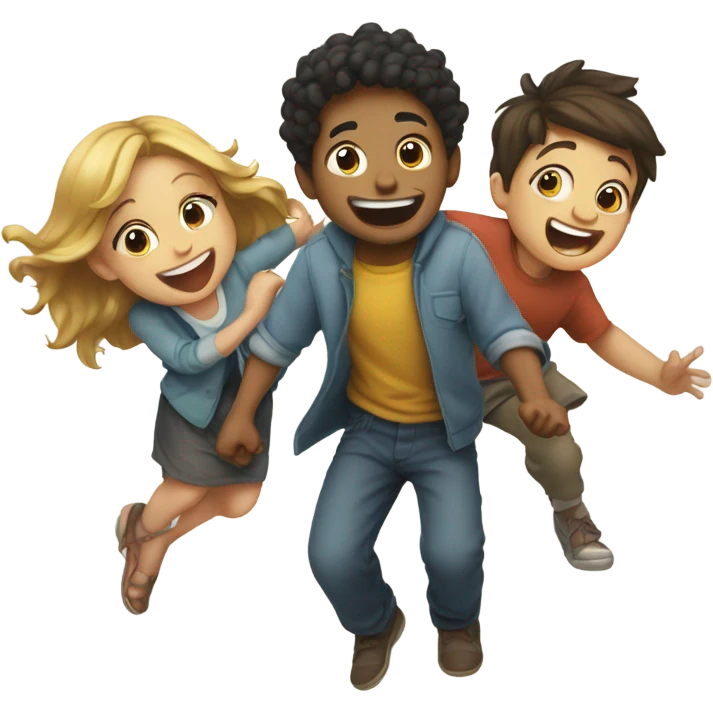 boy laughing at girl falling  emoji