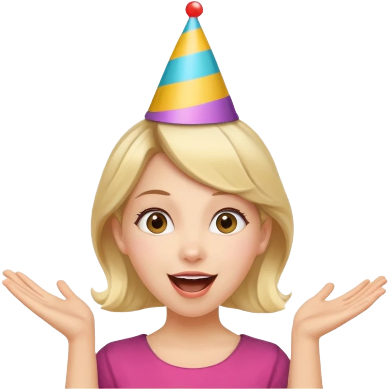 Excited girl with fair up-do can’t wait for something to happen emoji
