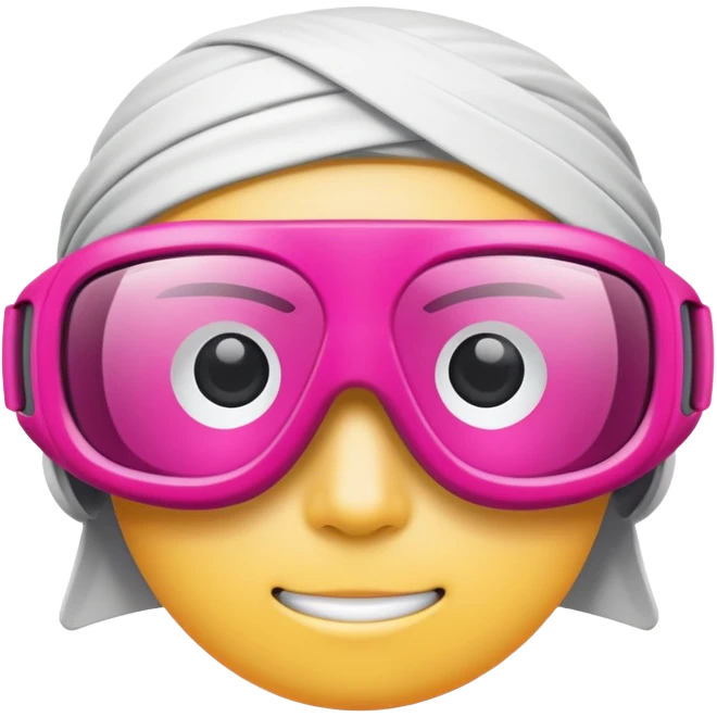 bold pink sport eyewear with wrap-around protective lens, thick frame emoji
