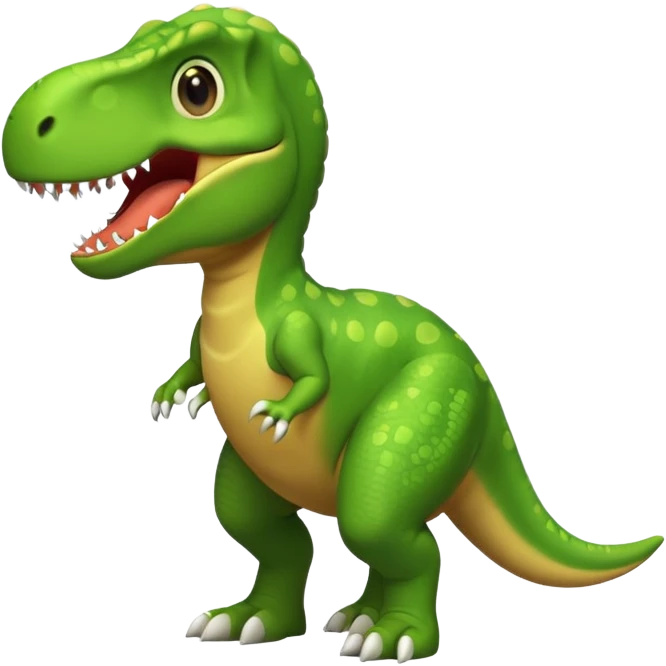 Cute green T. rex dinosaur  emoji