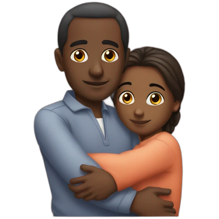 An African which is cuddling Eric Zemmour emoji