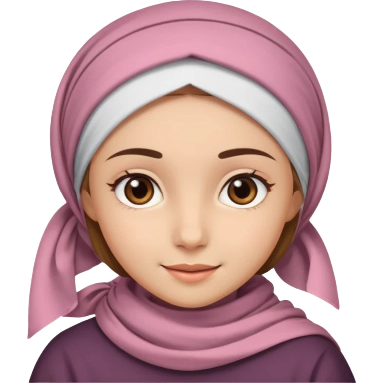 Girl with headscarf, brown eyes, light brown eyebrows emoji