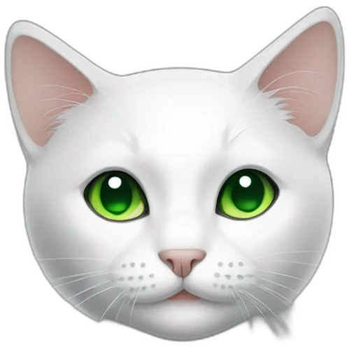 black and white cat with green eyes emoji