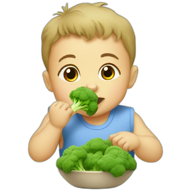 Baby eating brocoli emoji