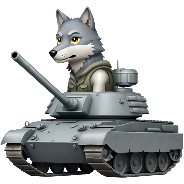 Wolf on a tank emoji